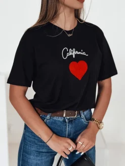 T-Shirty Damskie>Dstreet T-shirt damski CALOV czarny RY2567