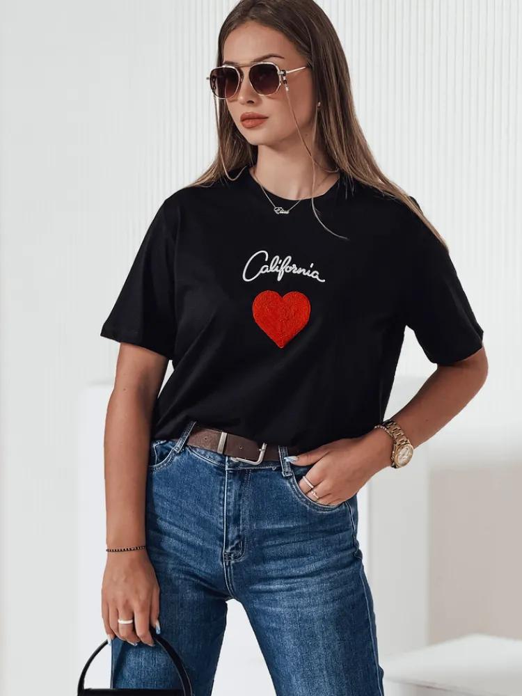 T-Shirty Damskie>Dstreet T-shirt damski CALOV czarny RY2567