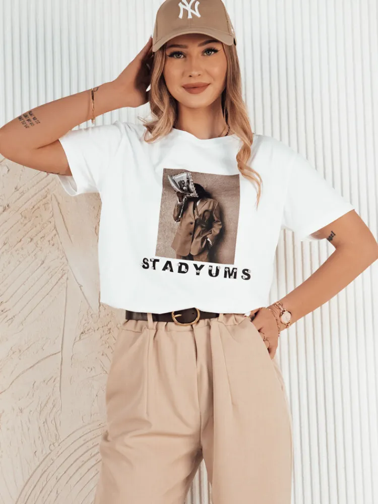 T-Shirty Damskie>Dstreet T-shirt damski CARSTI biały RY2404