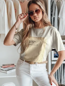 T-Shirty Damskie>Dstreet T-shirt damski CHANTE szary RY2595