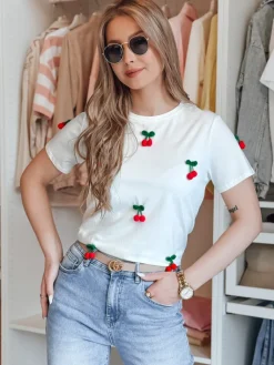 T-Shirty Damskie>Dstreet T-shirt damski CHERETTE biały RY2848