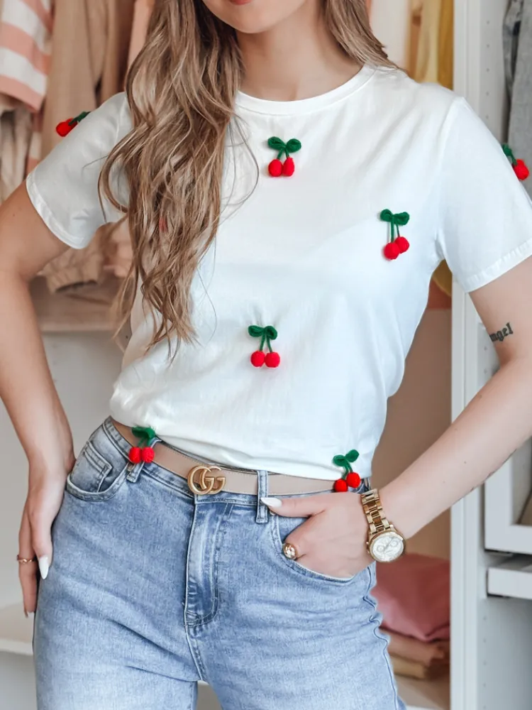 T-Shirty Damskie>Dstreet T-shirt damski CHERETTE biały RY2848