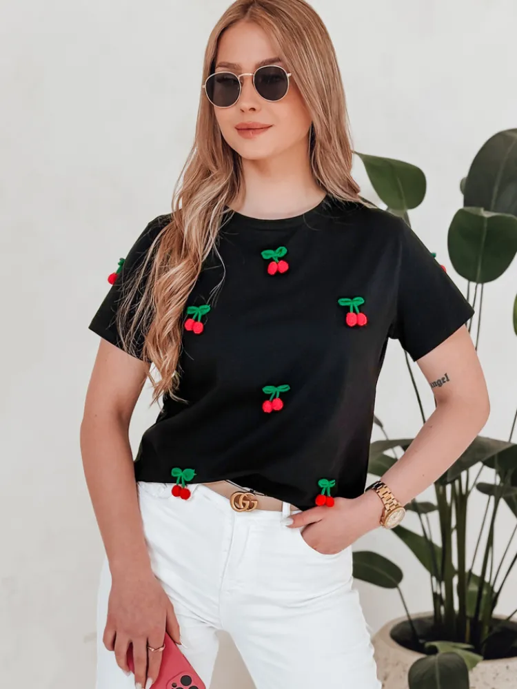 T-Shirty Damskie>Dstreet T-shirt damski CHERETTE czarny RY2847