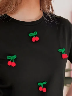 T-Shirty Damskie>Dstreet T-shirt damski CHERETTE czarny RY2847