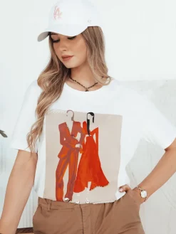 T-Shirty Damskie>Dstreet T-shirt damski COMDI biały RY2584