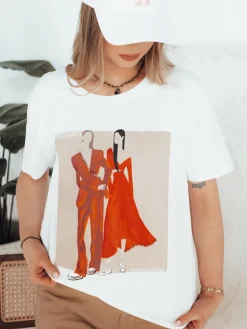 T-Shirty Damskie>Dstreet T-shirt damski COMDI biały RY2584