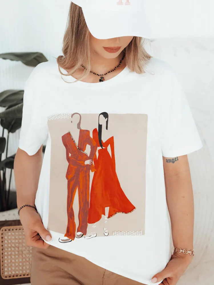 T-Shirty Damskie>Dstreet T-shirt damski COMDI biały RY2584