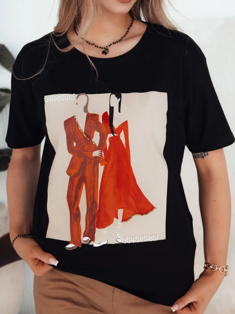 T-Shirty Damskie>Dstreet T-shirt damski COMDI czarny RY2583