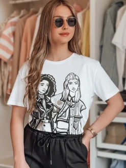 T-Shirty Damskie>Dstreet T-shirt damski COMIS biały RY2608