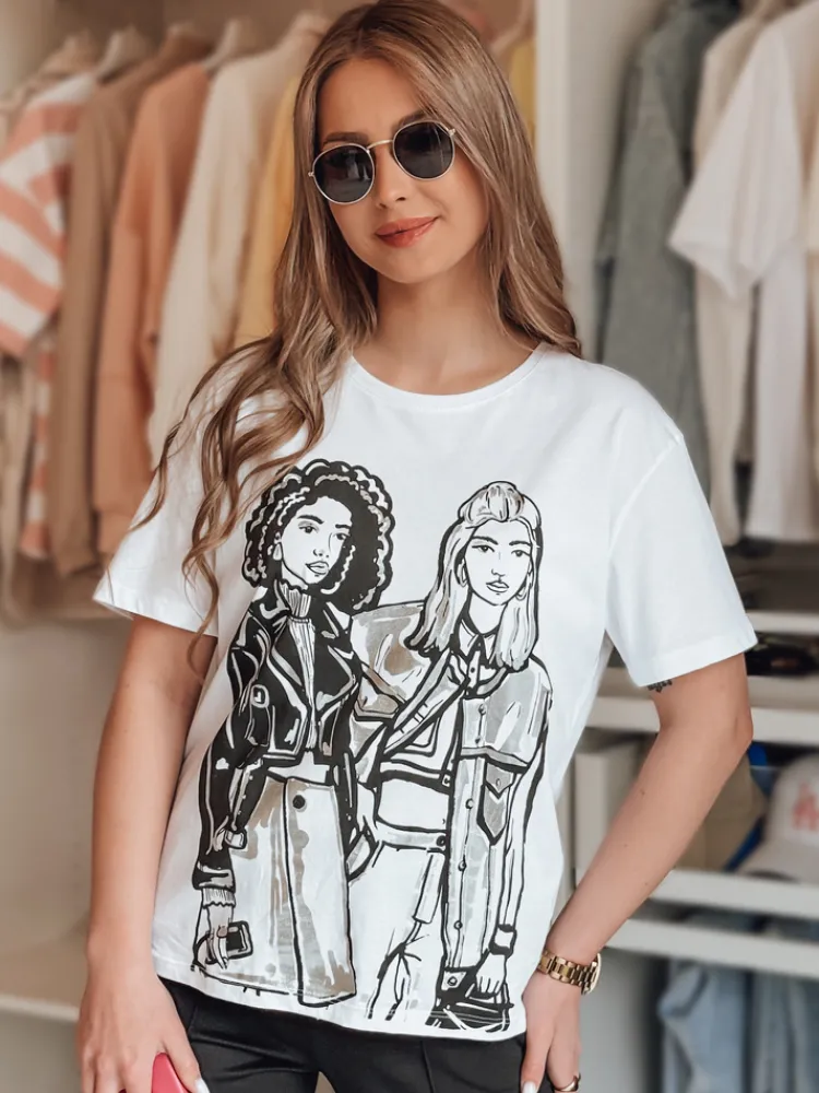 T-Shirty Damskie>Dstreet T-shirt damski COMIS biały RY2608