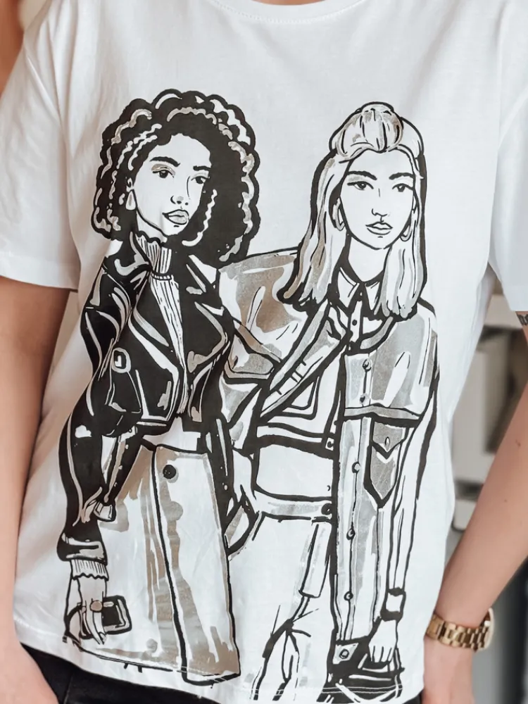 T-Shirty Damskie>Dstreet T-shirt damski COMIS biały RY2608