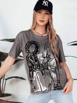 T-Shirty Damskie>Dstreet T-shirt damski COMIS ciemnoszary RY2607