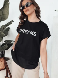 T-Shirty Damskie>Dstreet T-shirt damski DREAMY czarny RY2523