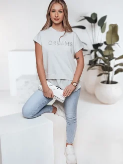 T-Shirty Damskie>Dstreet T-shirt damski DREAMY pistacjowy RY2520