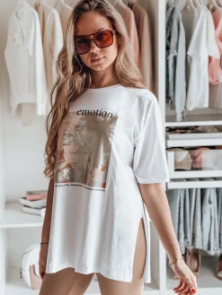 T-Shirty Damskie>Dstreet T-shirt damski EMLOT biały RY2622