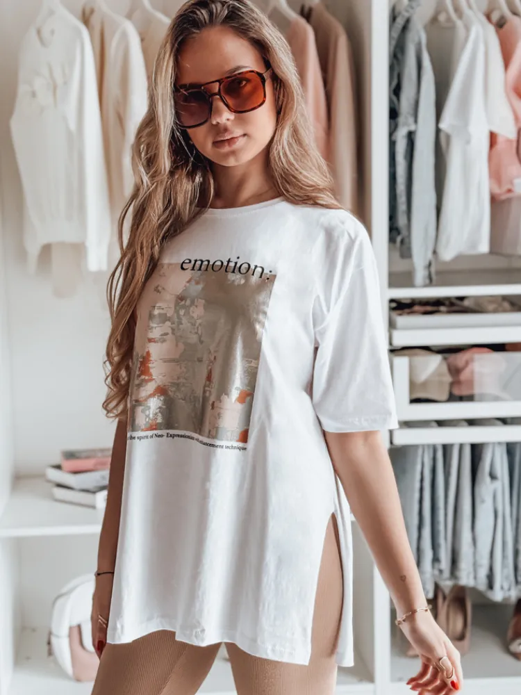 T-Shirty Damskie>Dstreet T-shirt damski EMLOT biały RY2622