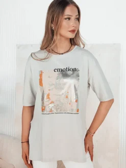 T-Shirty Damskie>Dstreet T-shirt damski EMLOT szary RY2623