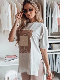 T-Shirty Damskie>Dstreet T-shirt damski FAGOS szary RY2593