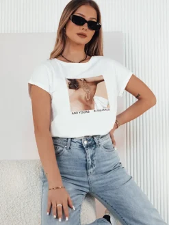 T-Shirty Damskie>Dstreet T-shirt damski FALCI biały RY2398