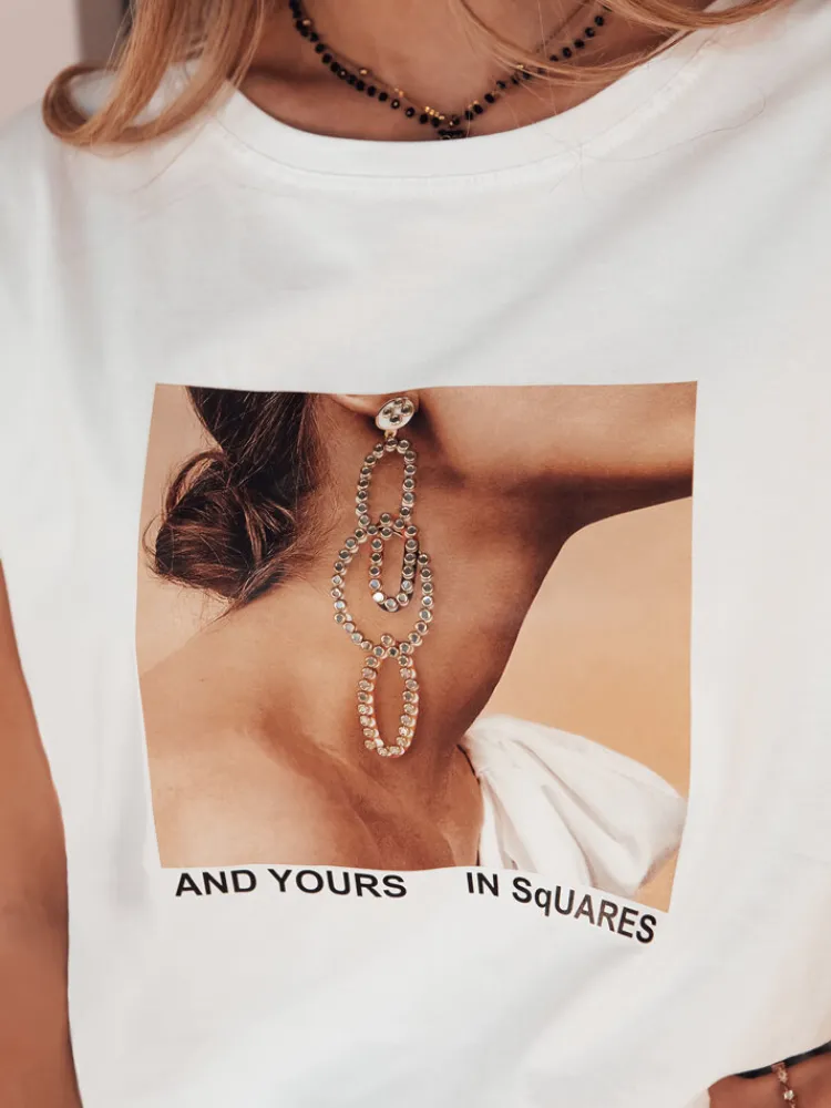 T-Shirty Damskie>Dstreet T-shirt damski FALCI biały RY2398