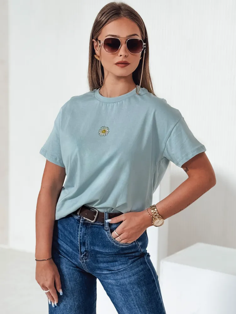 T-Shirty Damskie>Dstreet T-shirt damski FLORTA błękitny RY2557