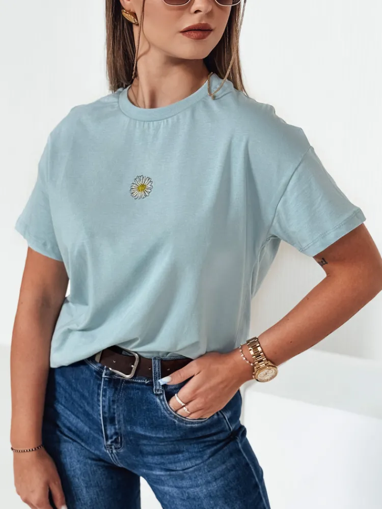 T-Shirty Damskie>Dstreet T-shirt damski FLORTA błękitny RY2557
