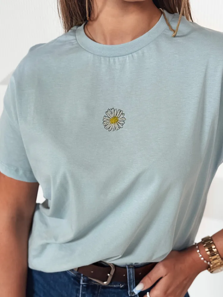 T-Shirty Damskie>Dstreet T-shirt damski FLORTA błękitny RY2557