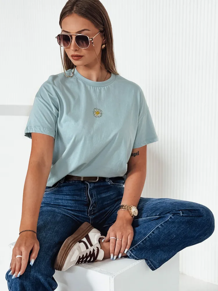 T-Shirty Damskie>Dstreet T-shirt damski FLORTA błękitny RY2557