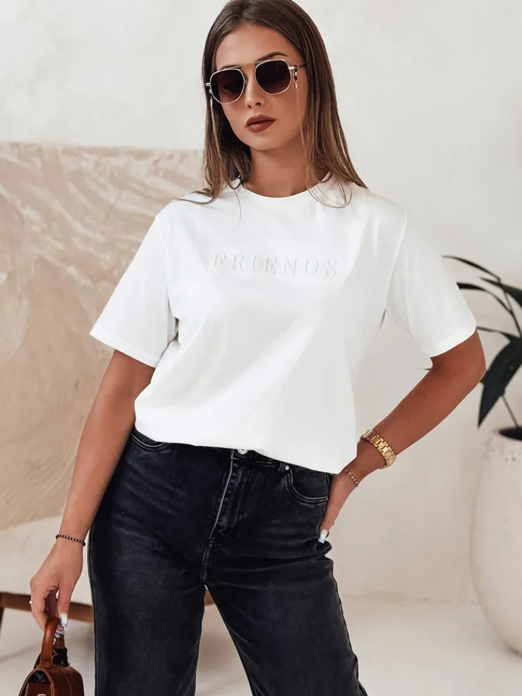 T-Shirty Damskie>Dstreet T-shirt damski FRIENDS ecru RY2574