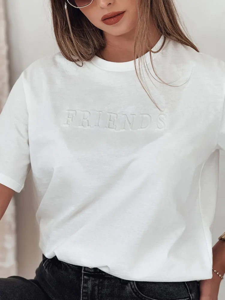 T-Shirty Damskie>Dstreet T-shirt damski FRIENDS ecru RY2574