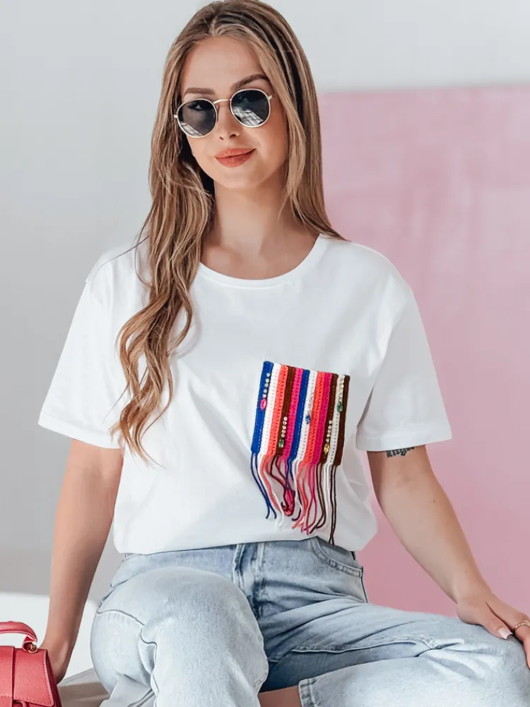 T-Shirty Damskie>Dstreet T-shirt damski FROND biały RY2601