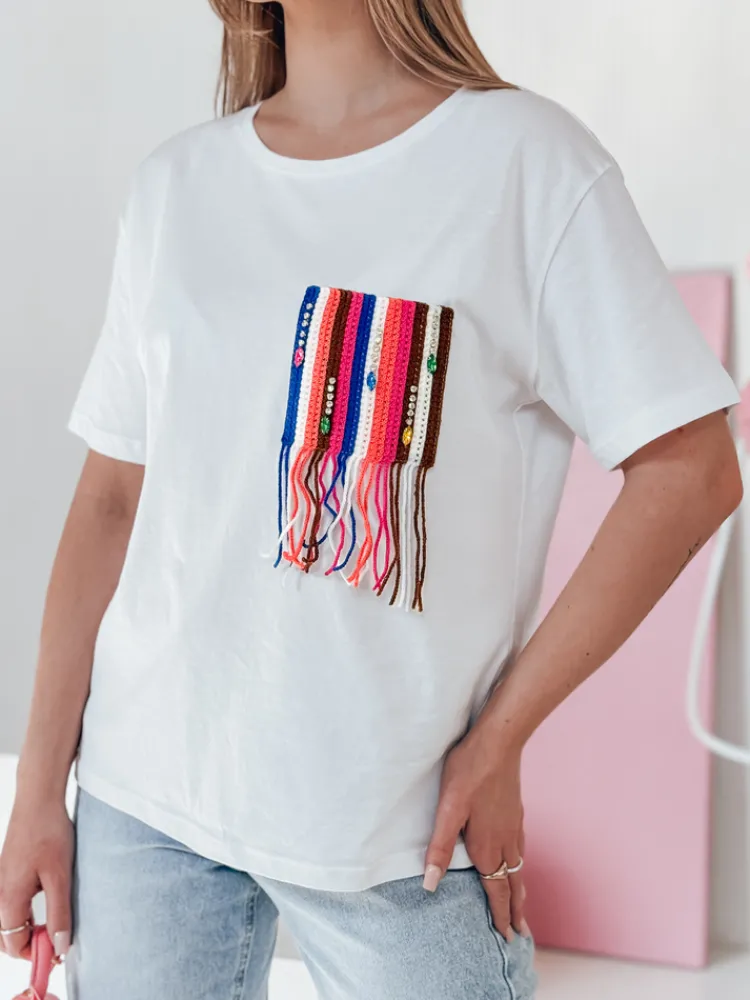 T-Shirty Damskie>Dstreet T-shirt damski FROND biały RY2601