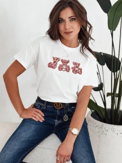 T-Shirty Damskie>Dstreet T-shirt damski GRIZY ecru RY2568