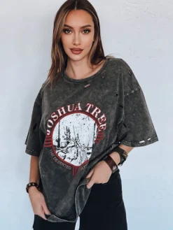 T-Shirty Damskie>Dstreet T-shirt damski JOSHUA ciemnoszary RY2630