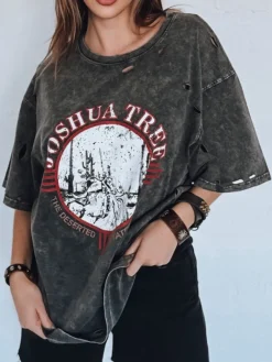 T-Shirty Damskie>Dstreet T-shirt damski JOSHUA ciemnoszary RY2630