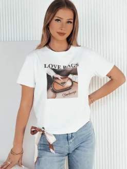 T-Shirty Damskie>Dstreet T-shirt damski LOBAG biały RY2409