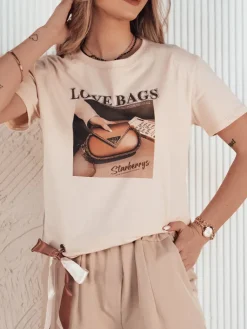 T-Shirty Damskie>Dstreet T-shirt damski LOBAG brzoskwiniowy RY2411