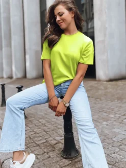 T-Shirty Damskie|Bluzki Damskie>Dstreet T-shirt damski MAYLA II jasnozielony RY2915