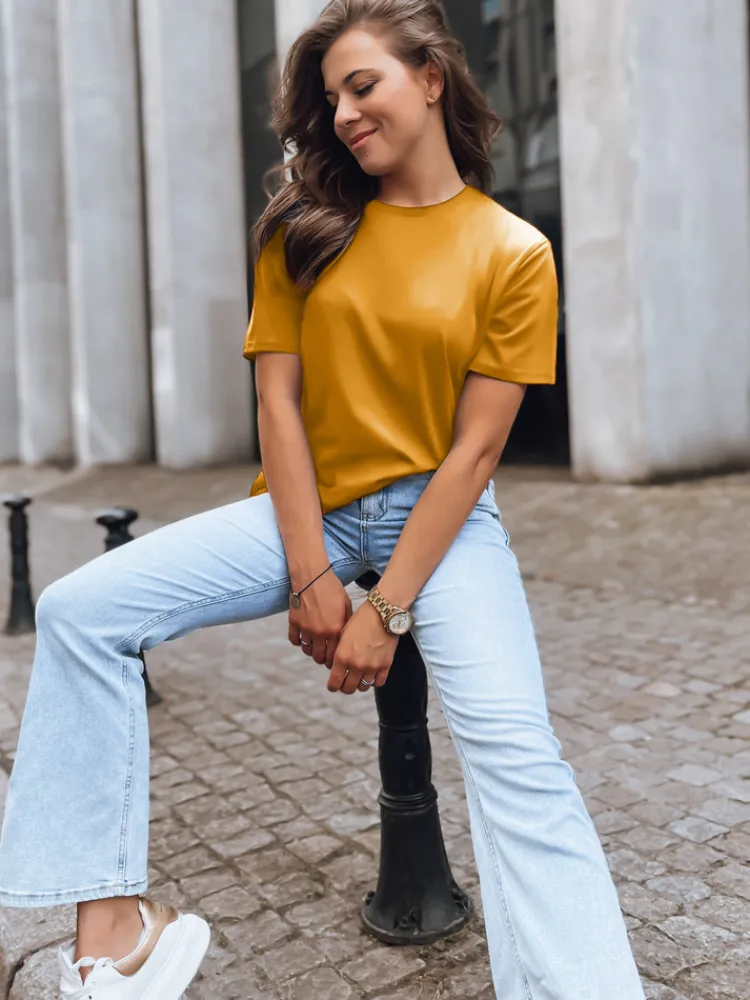 T-Shirty Damskie|Bluzki Damskie>Dstreet T-shirt damski MAYLA II kamelowy RY2662