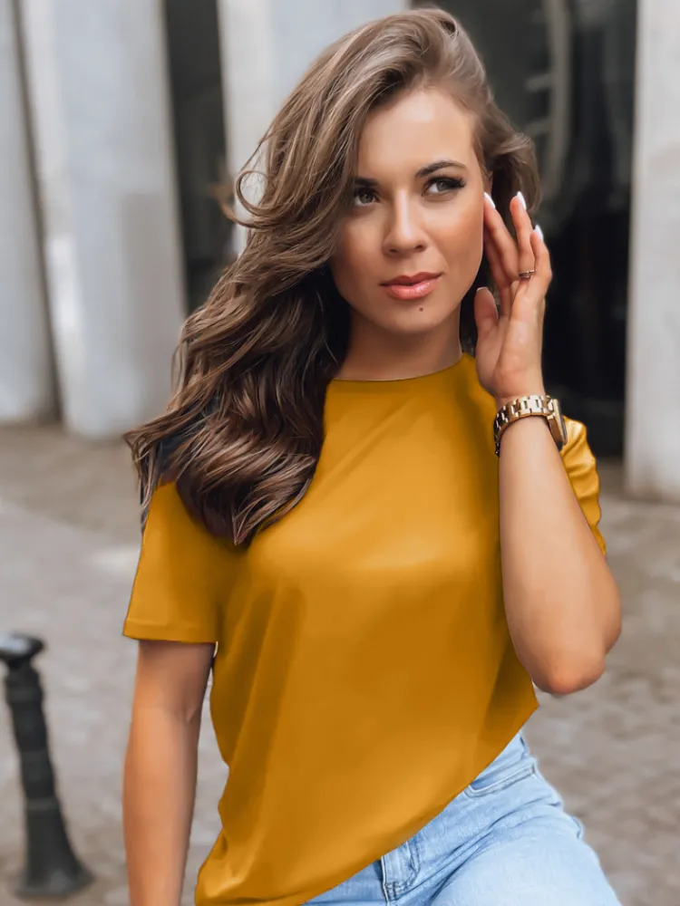 T-Shirty Damskie|Bluzki Damskie>Dstreet T-shirt damski MAYLA II kamelowy RY2662