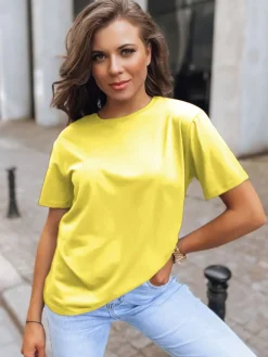 T-Shirty Damskie|Bluzki Damskie>Dstreet T-shirt damski MAYLA II żółty RY2124