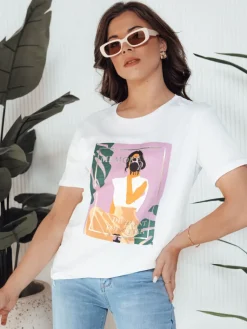 T-Shirty Damskie>Dstreet T-shirt damski MEMORY biały RY2627