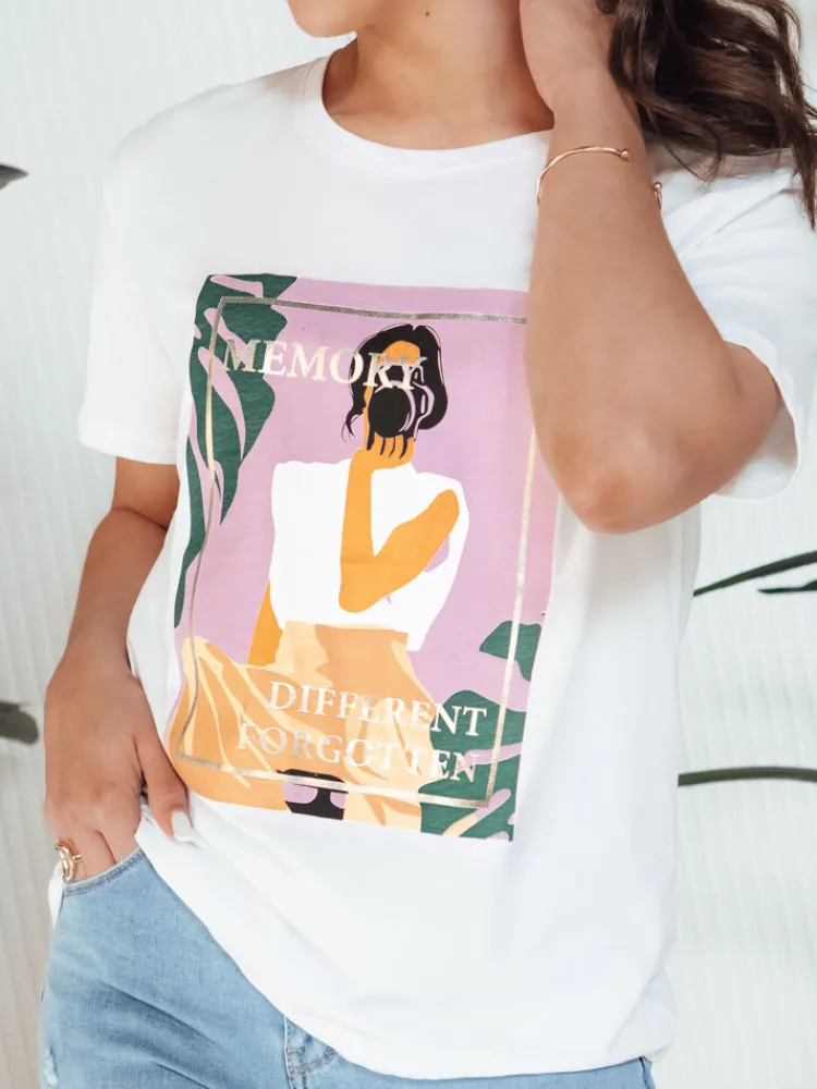 T-Shirty Damskie>Dstreet T-shirt damski MEMORY biały RY2627