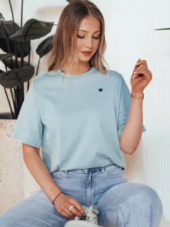 T-Shirty Damskie>Dstreet T-shirt damski MILOV błękitny RY2549