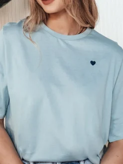 T-Shirty Damskie>Dstreet T-shirt damski MILOV błękitny RY2549