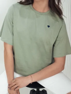 T-Shirty Damskie>Dstreet T-shirt damski MILOV ciemnozielony RY2570