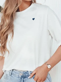 T-Shirty Damskie>Dstreet T-shirt damski MILOV ecru RY2548