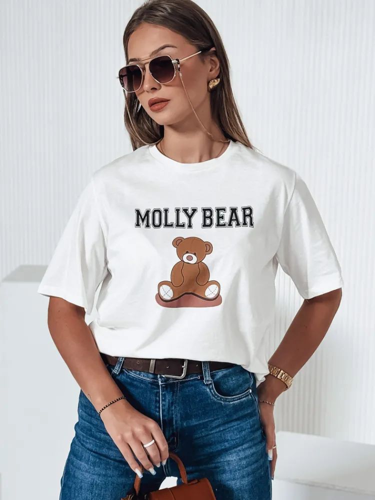 T-Shirty Damskie>Dstreet T-shirt damski MOLBER ecru RY2571