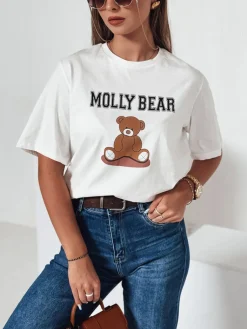 T-Shirty Damskie>Dstreet T-shirt damski MOLBER ecru RY2571