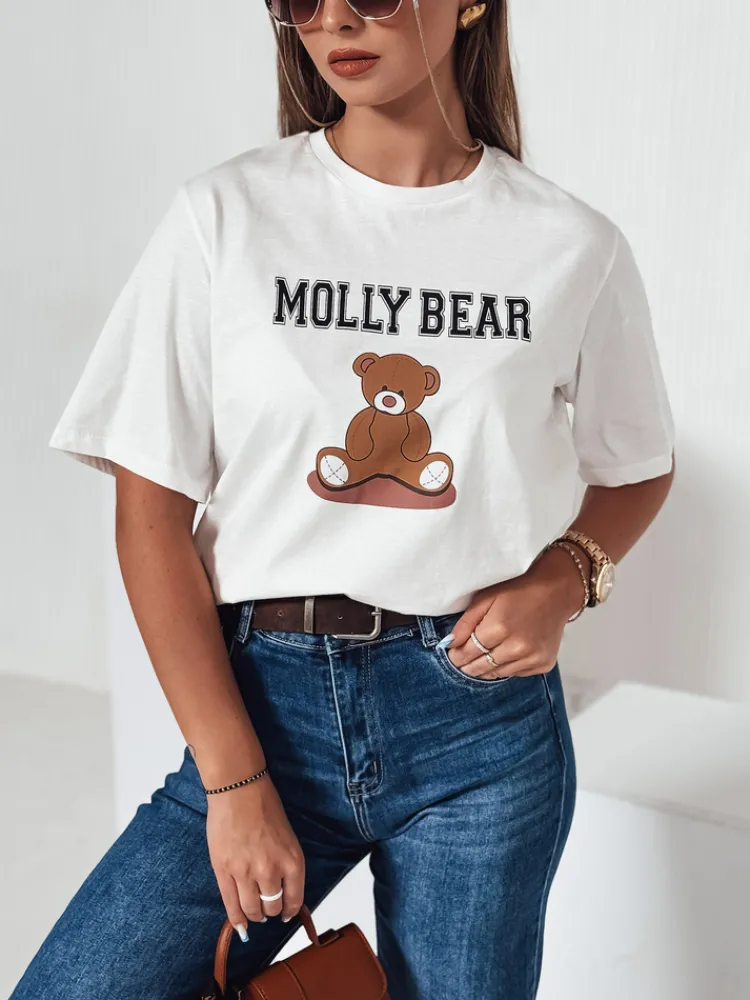 T-Shirty Damskie>Dstreet T-shirt damski MOLBER ecru RY2571